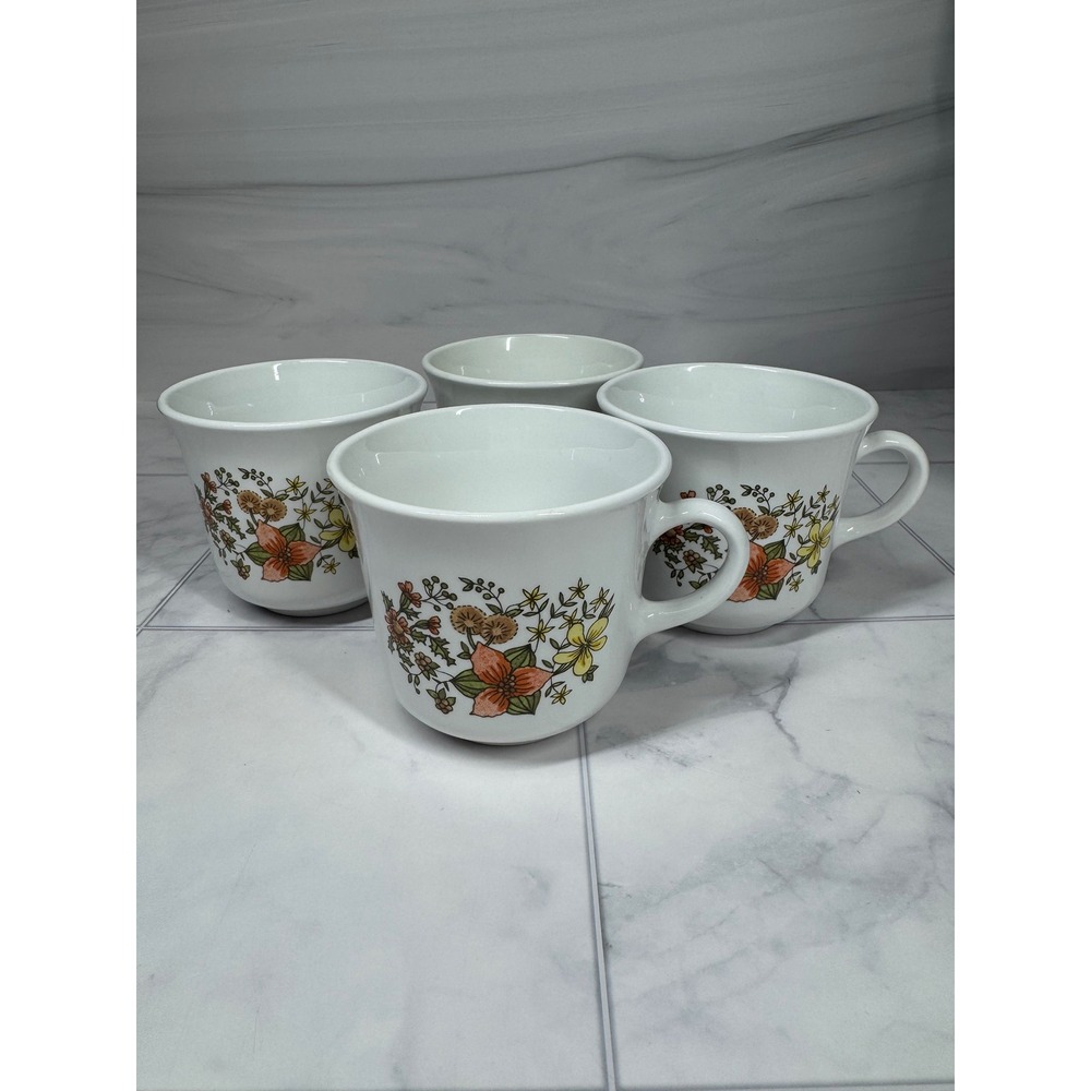 Corelle by Corning Indian Summer 6 Ounce Coffee/Tea Cup set of 4 Great Cond